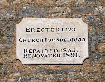 Plaque on the exterior of West End Baptist Meeting December 2009